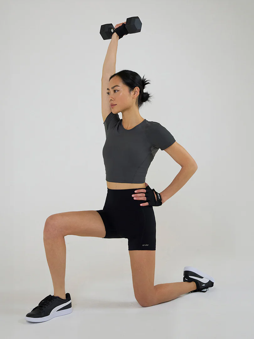 Cut Out Back Cropped Short Sleeve - Image 3