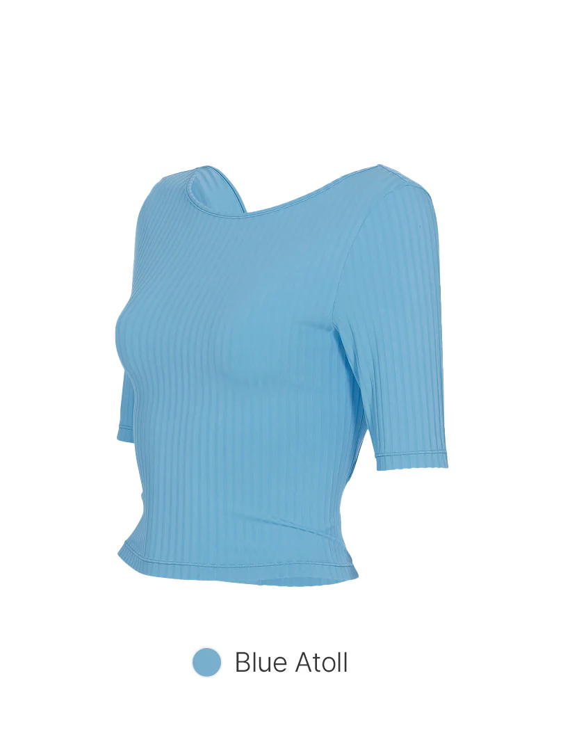 Ribbed Twist Back Cropped Short Sleeve - Image 7