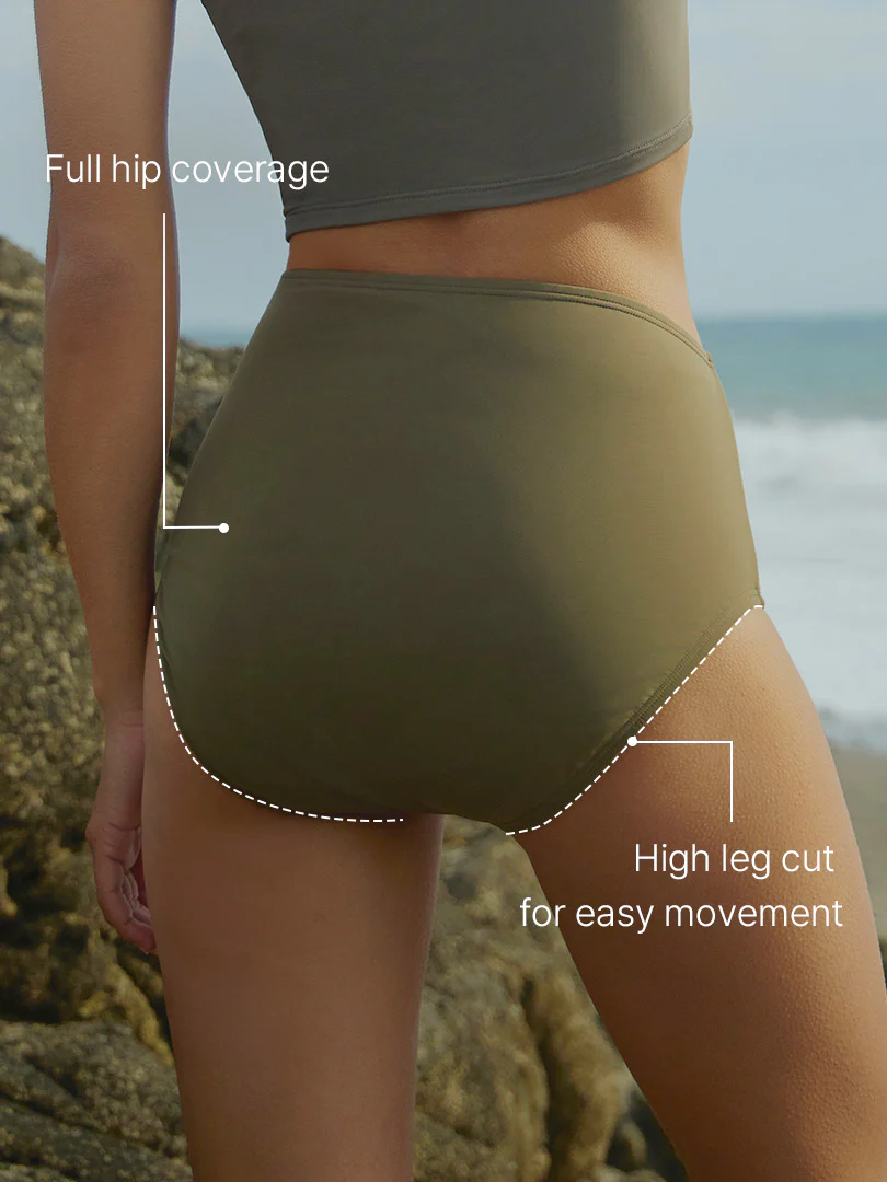 Solid High Waisted Bikini Bottom - Image 6